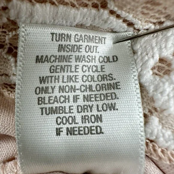 DressBarn Lace Overlay Blouse Women’s 3X Pink Short Sleeve Wedding *Made in USA* - Picture 6 of 11